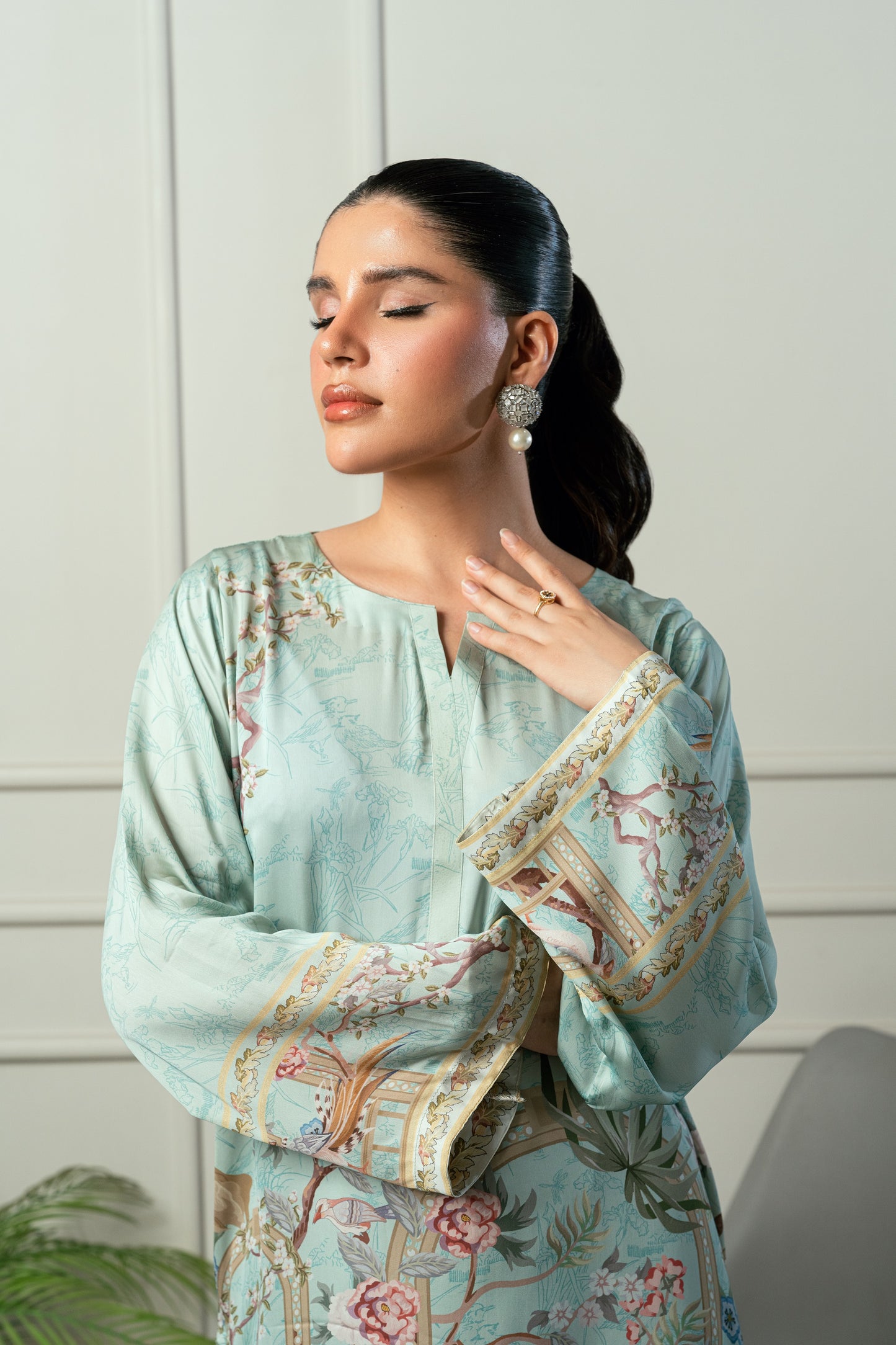 Morning Dew - Pastel & Pink printed 2 piece