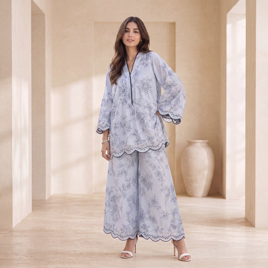 Ayla Blue Floral Lawn Co-ord Set
