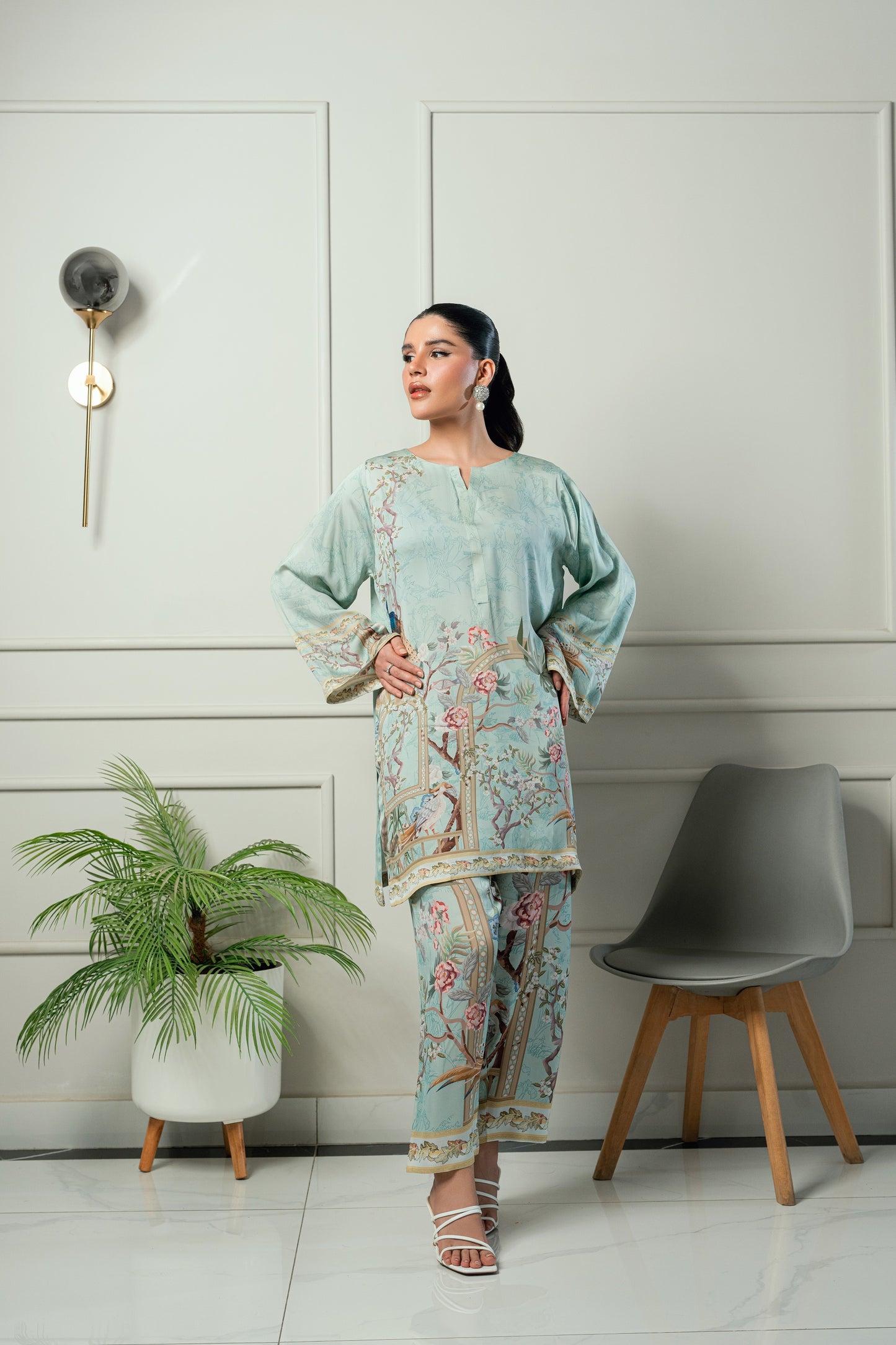 Morning Dew - Pastel & Pink printed 2 piece