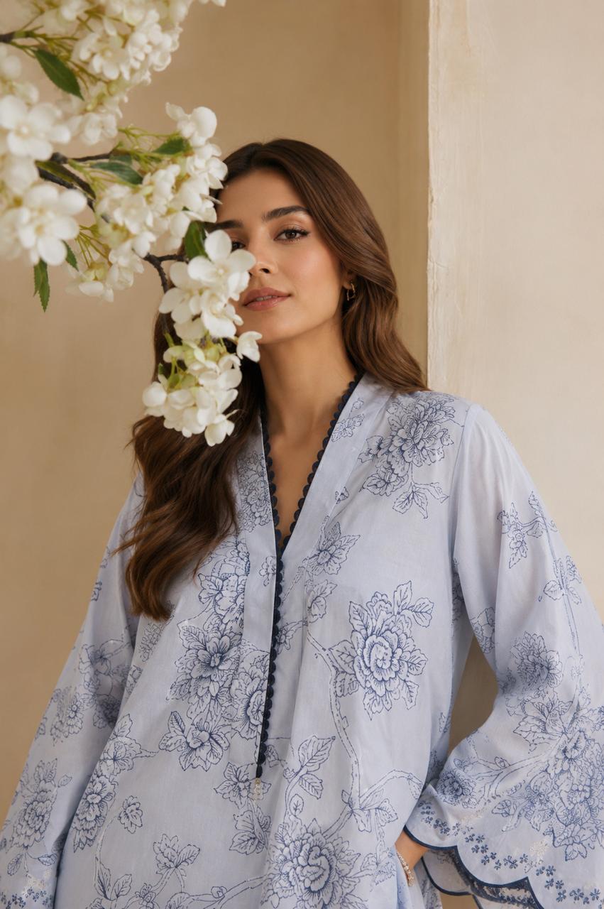 Ayla Blue Floral Lawn Co-ord Set